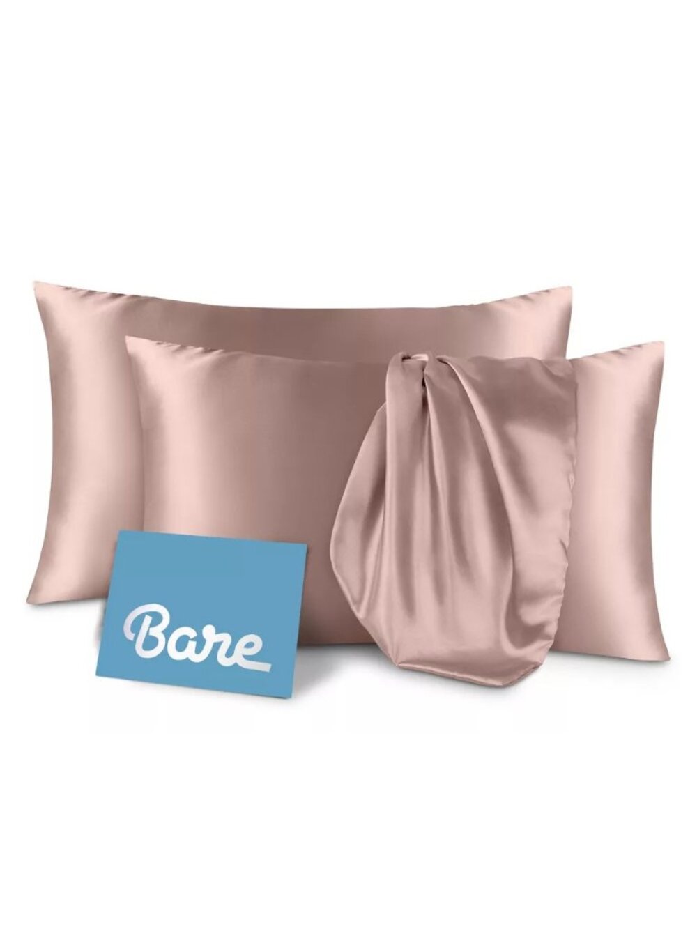Bare Home Blush Pink Poly Satin King Size Single Pillowcase 20" x 36" NWOT